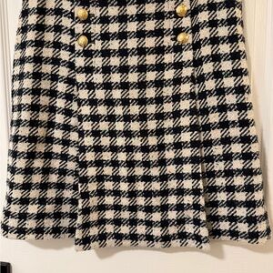 Talbots Black and White Plaid A-Line Skirt
